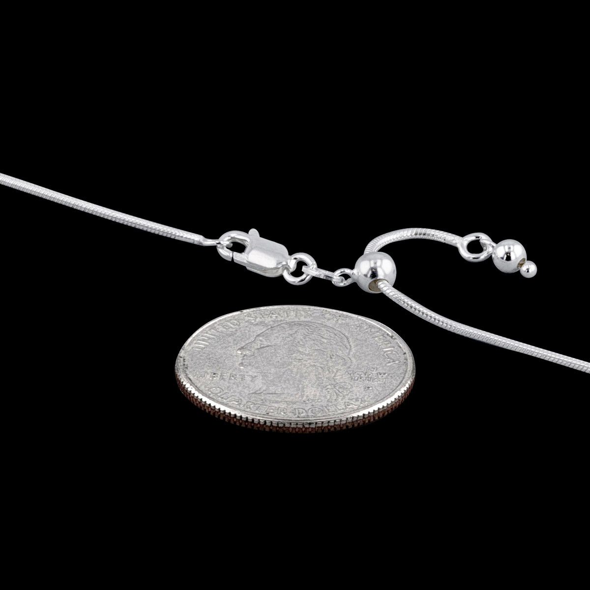Snake Adjustable 050 - 2mm - Sterling Silver Snake Adjustable Chain Necklace