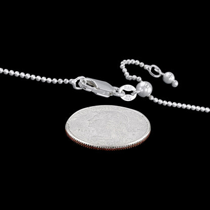 Bead Diamond-Cut Adjustable 120 - 1.2mm - Sterling Silver Chain Necklace