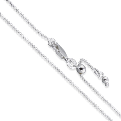 Cable Adjustable 030 - 1.4mm - Sterling Silver Cable Adjustable Chain Necklace
