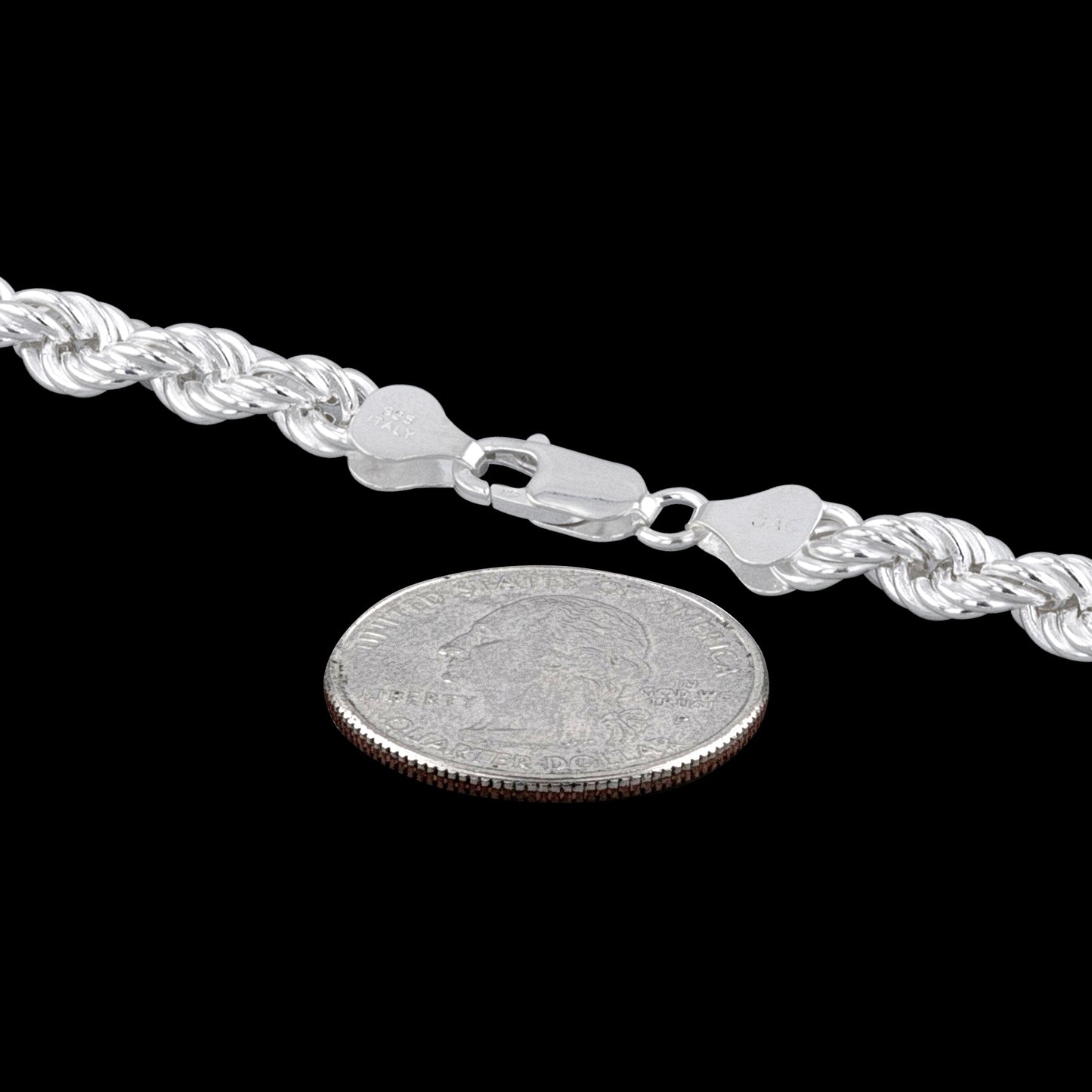 Rope Hollow 120 - 6mm - Sterling Silver Rope Hollow Chain Necklace