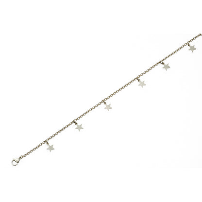 Stainless Steel Anklet With Dangling Stars