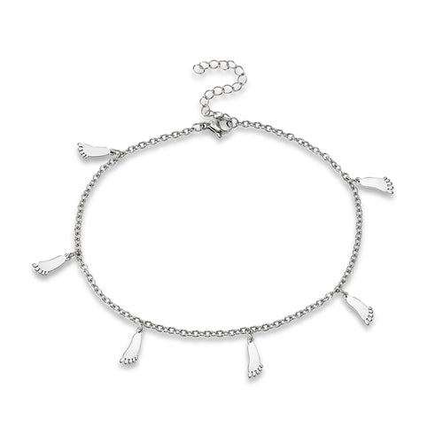 Stainless Steel Anklet With Feet