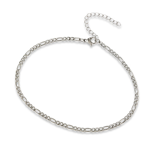 Stainless Steel 3 mm Figaro Anklet