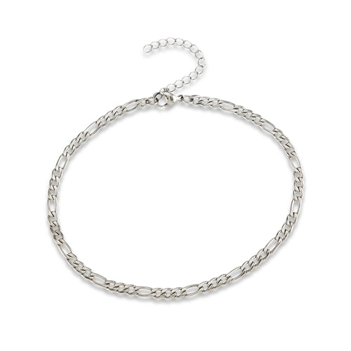 Stainless Steel 4 mm Figaro Anklet