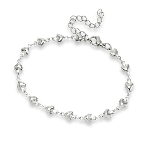 2mm Stainless Steel Heart Bracelet