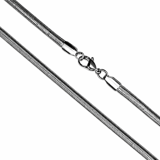 4mm Stainless Steel Oval Flat Flexible Snake Chain