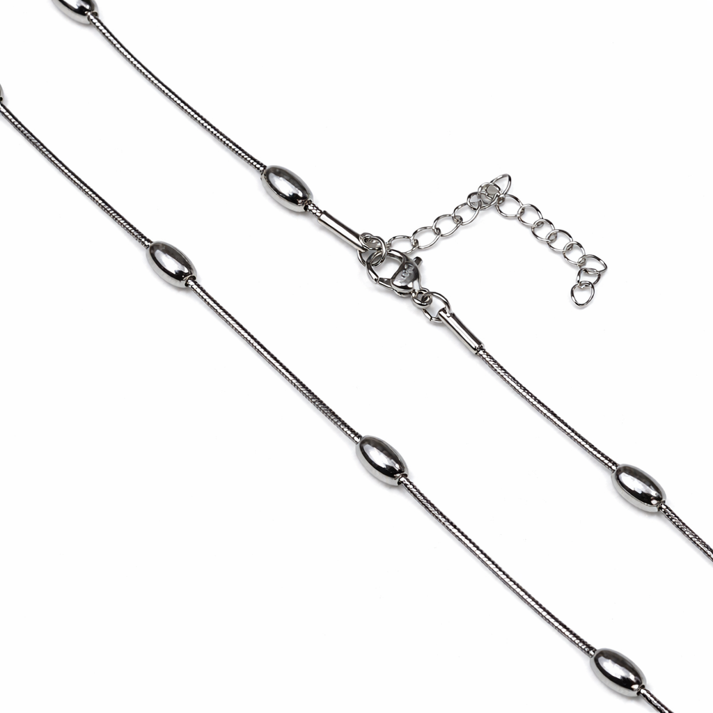 1.2mm Stainless Steel Snake with Oval Bead Chain