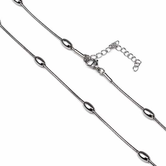 1.2mm Stainless Steel Snake with Oval Bead Chain