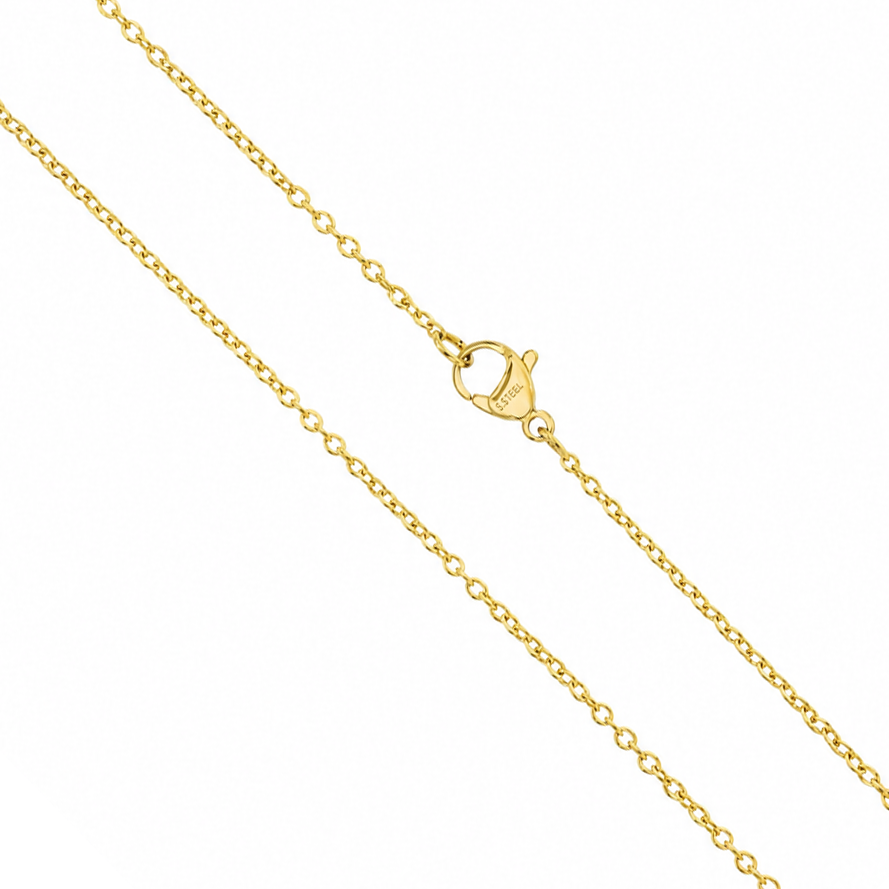 18k Gold PVD Stainless Steel 1.6mm Light Cable Link Rolo Chain