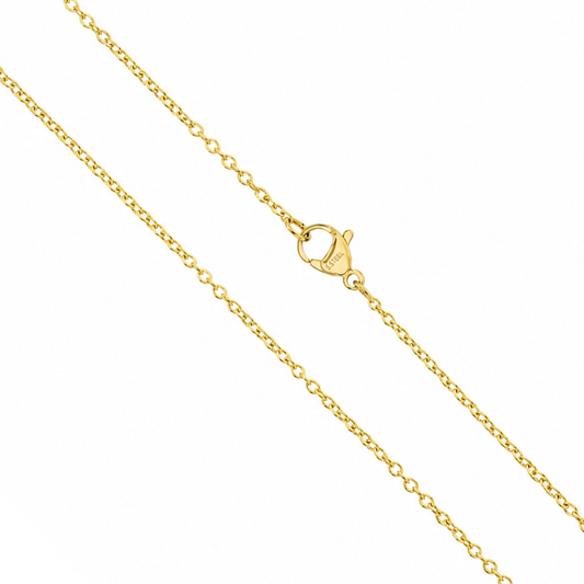 18k Gold PVD Stainless Steel 1.6mm Light Cable Link Rolo Chain