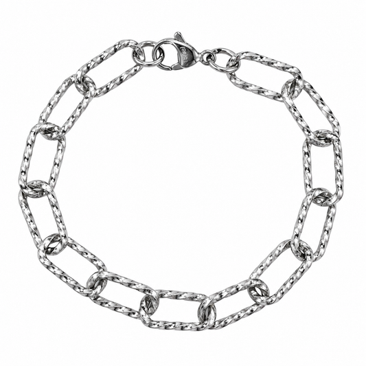 Stainless Steel Twisted Paperclip Large Wide Link Chain
