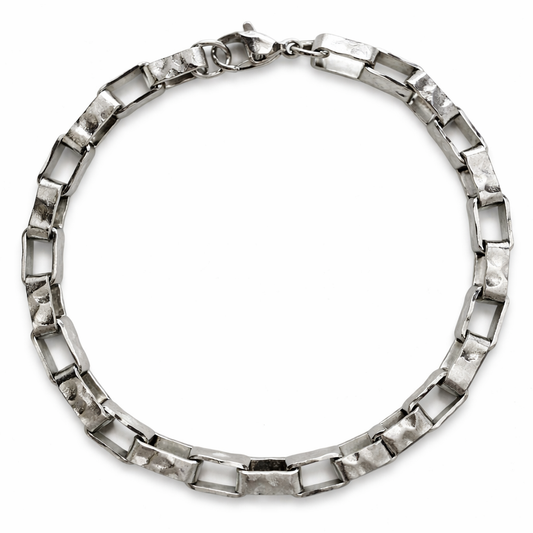 Stainless Steel Hammered Long Box Chain