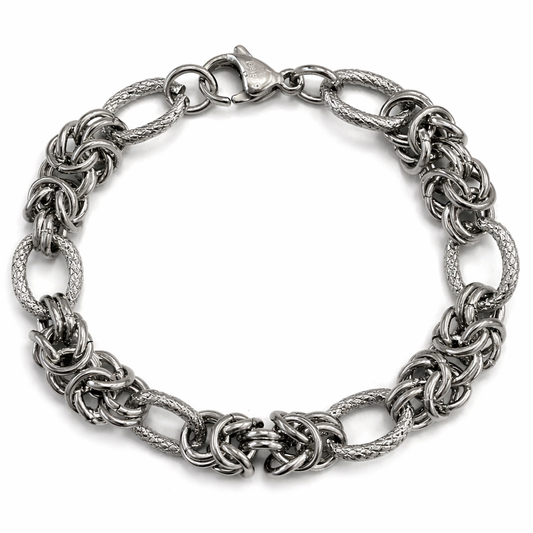 Stainless Steel Byzantine Figaro Long Link Alternating Chain