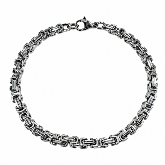 Stainless Steel 4mm Square Byzantine Heavy Link Chain