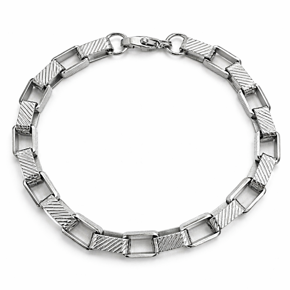 Stainless Steel Diamond-Cut Slash Long Box Chain