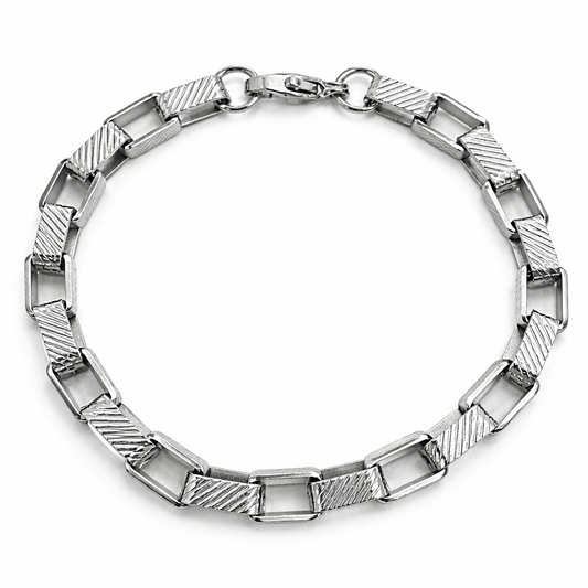 Stainless Steel Diamond-Cut Slash Long Box Chain