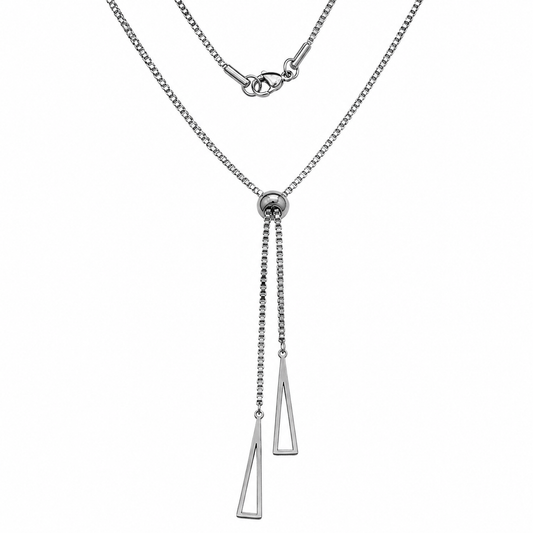 Stainless Steel 1.5mm Box Adjustable Hanging Geometric Charm Link Chain Necklace