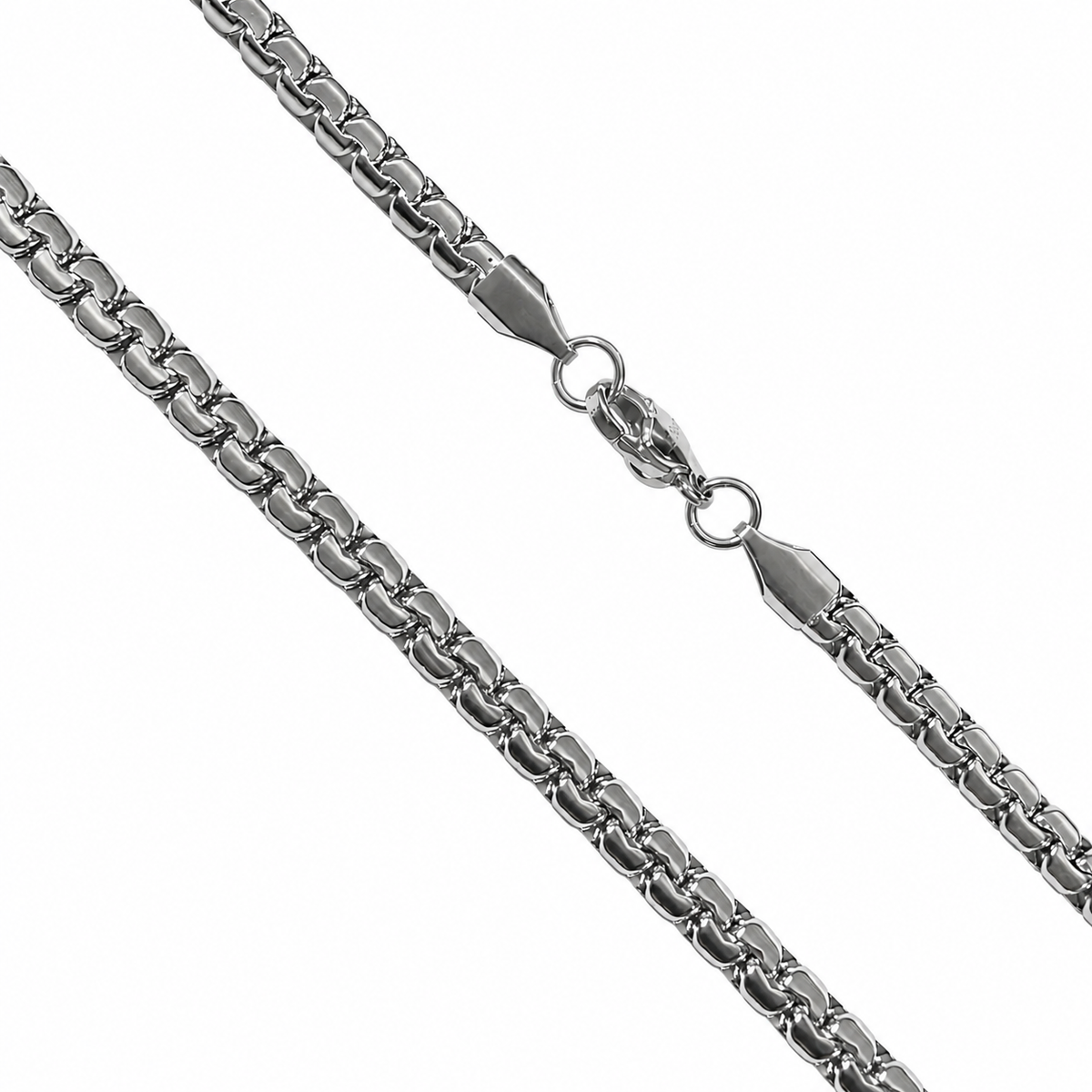 Stainless Steel 4.7mm Flat Serpentine Chain Necklace