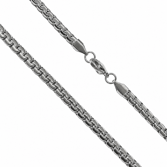 Stainless Steel 4.7mm Flat Serpentine Chain Necklace