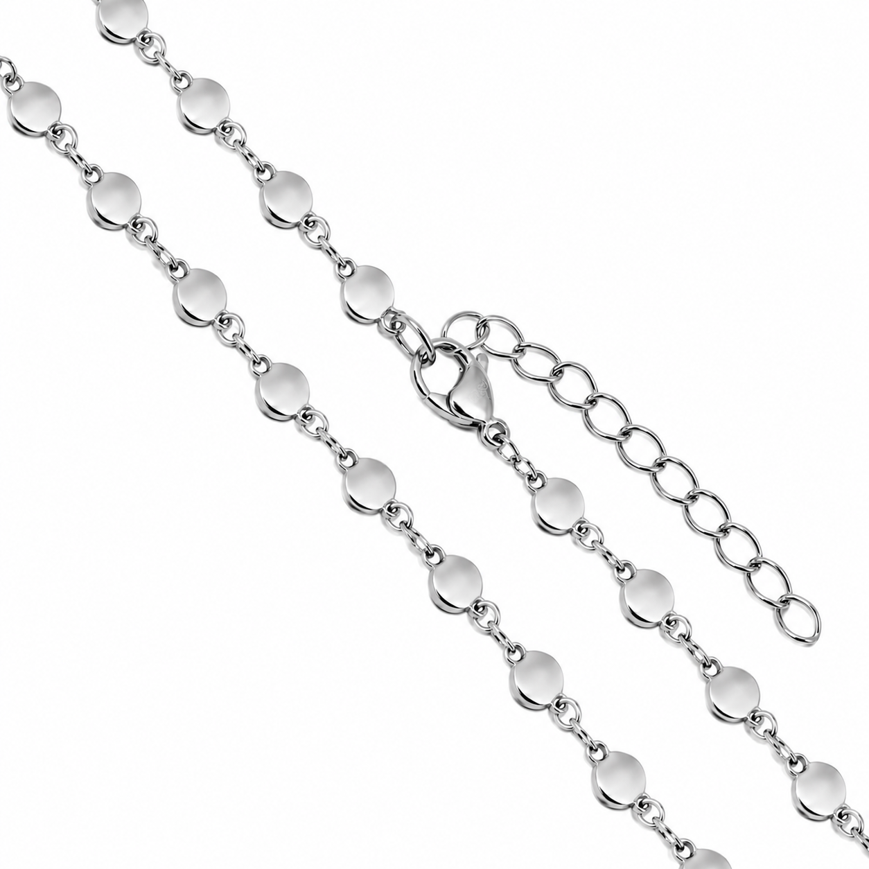 Stainless Steel 4.5mm Circle Flat Bead Geometric Link Chain