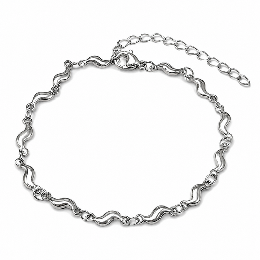 Stainless Steel Zig Zag Horn Pepper Chain Link Bracelet
