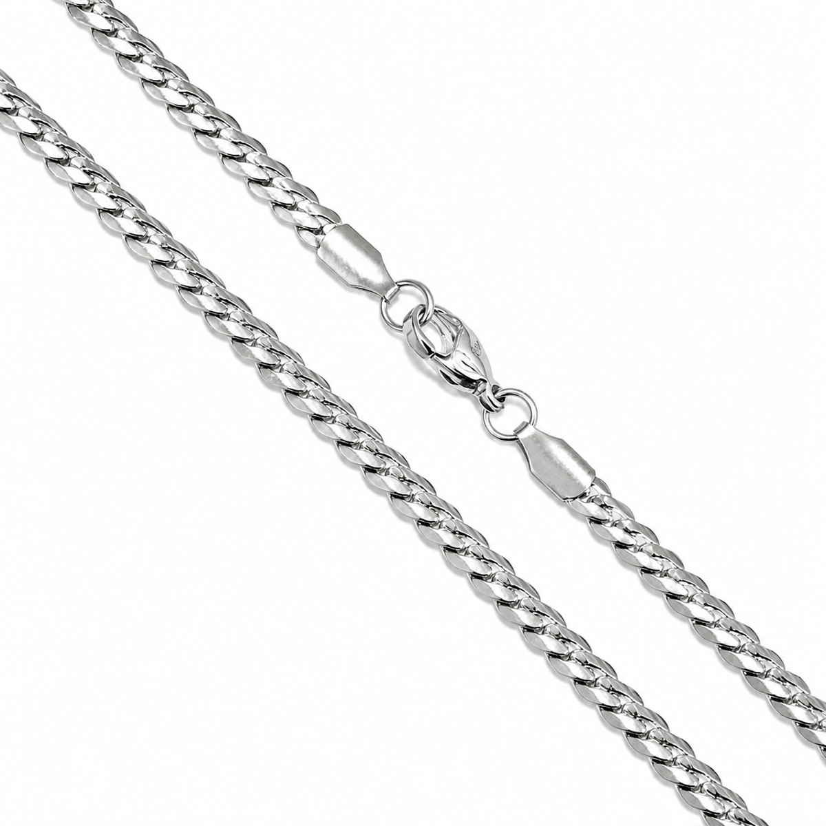 Stainless Steel Thin Flat 3.9mm Miami Cuban Link Curb Chain Necklace