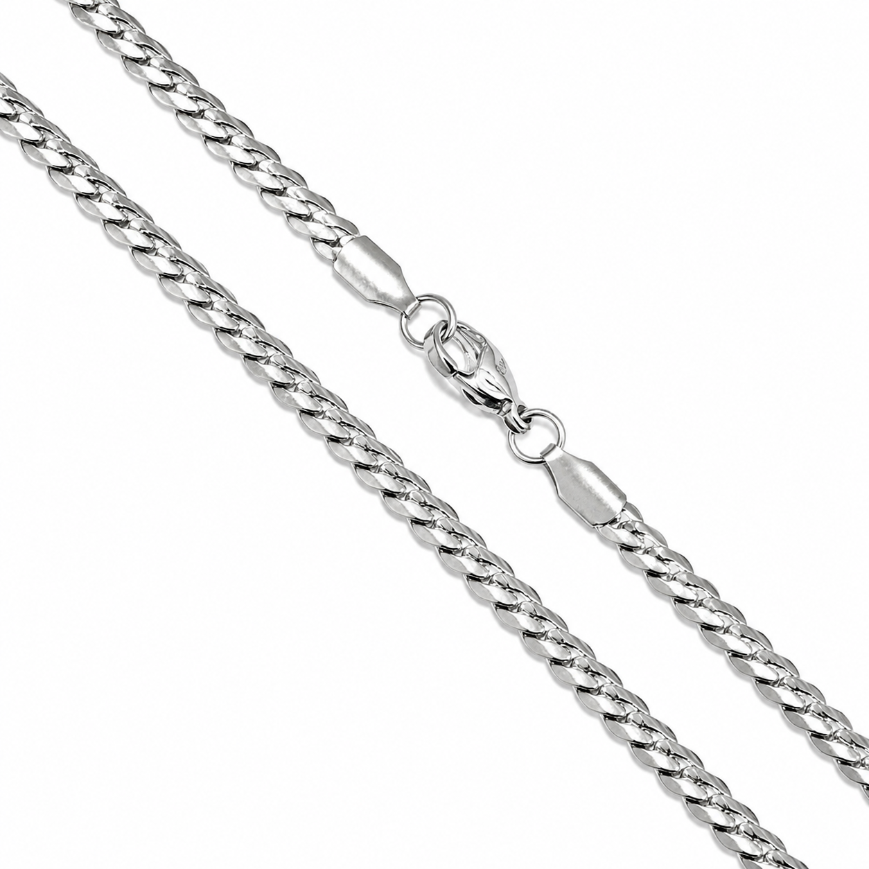 Stainless Steel Thin Flat 3.9mm Miami Cuban Link Curb Chain Necklace