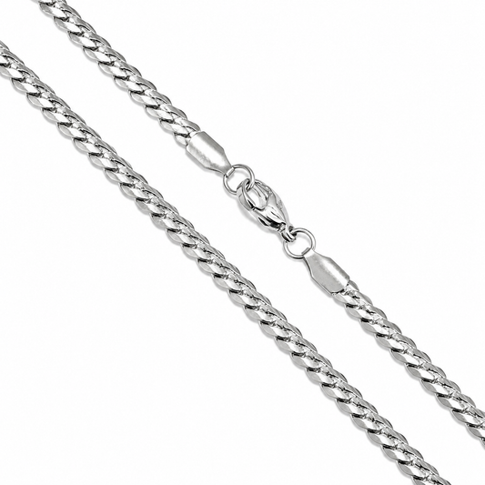 Stainless Steel Thin Flat 3.9mm Miami Cuban Link Curb Chain Necklace