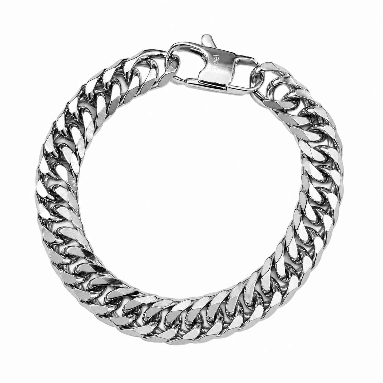 Stainless Steel 9.3mm Double Curb Link Chain Bracelet