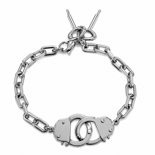 Stainless Steel Hand Cuff Actually Open Lock Key Bracelet