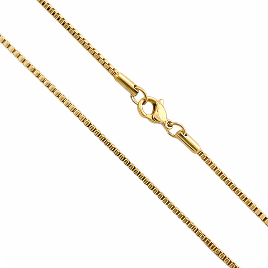 18k Gold PVD Stainless Steel 1.5mm Box Chain
