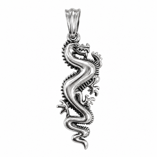 Stainless Steel Dragon Long Lizard Animal Charm Pendant