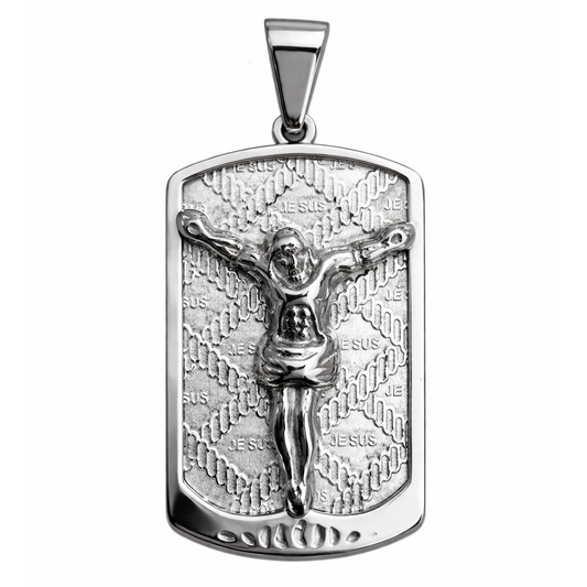Stainless Steel Jesus Crucifix Charm Pendant Medallion