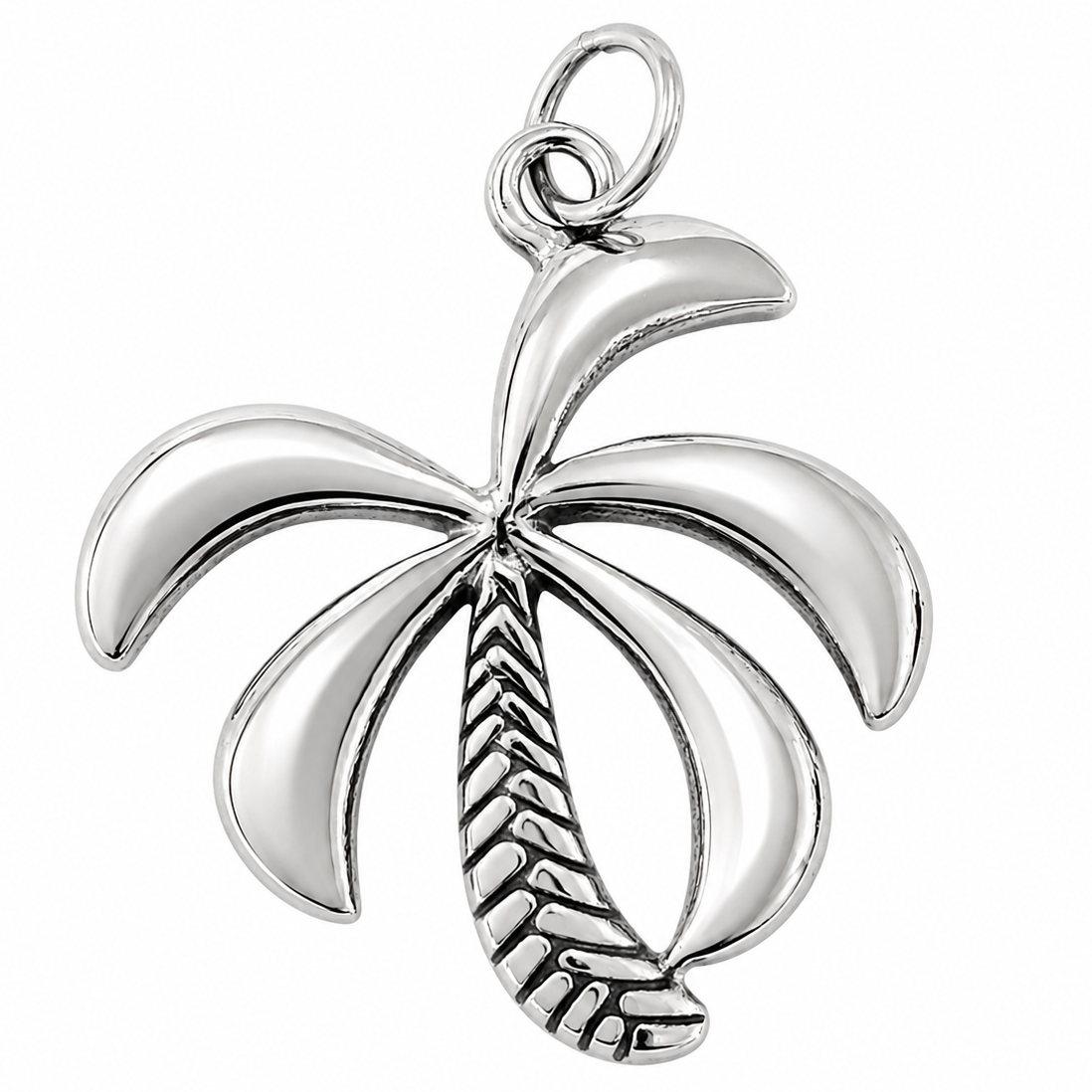Stainless Steel Palm Tree Ocean Beach Charm Pendant