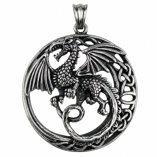 Stainless Steel Dragon Celtic Charm Pendants