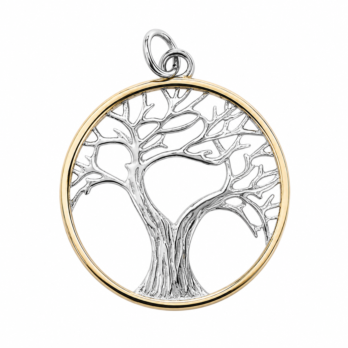 18k Gold PVD Stainless Steel Tree of Life Halo Nature Charm Pendant