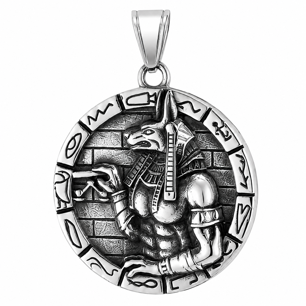 Stainless Steel Egyptian Anubis Charm Animal Fox Pendant