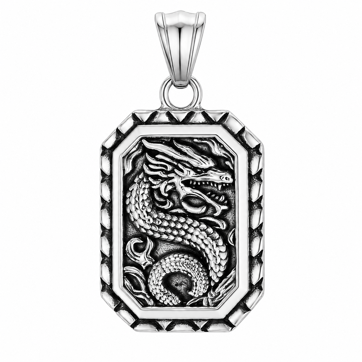 Stainless Steel Dragon Mythical Animal Snake Pendant
