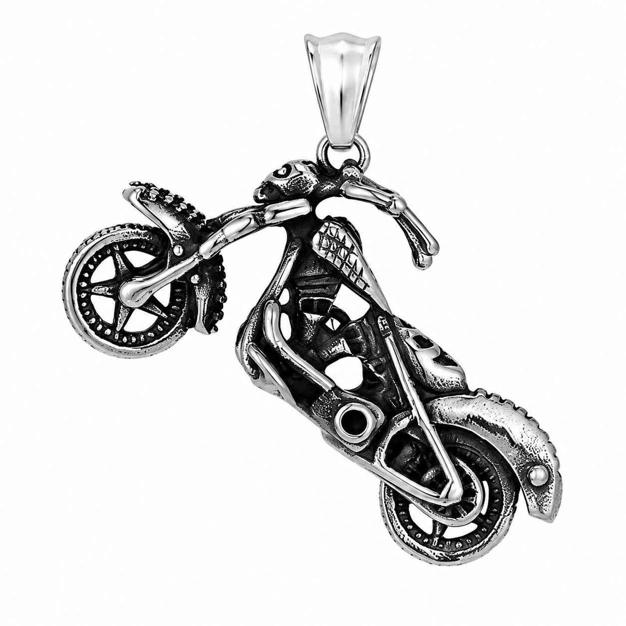 Stainless Steel Biker Motorcycle Bike Charm Pendant