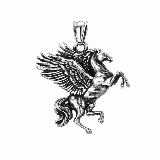 Stainless Steel Pegasus Mythical Flying Horse Animal Charm Pendant