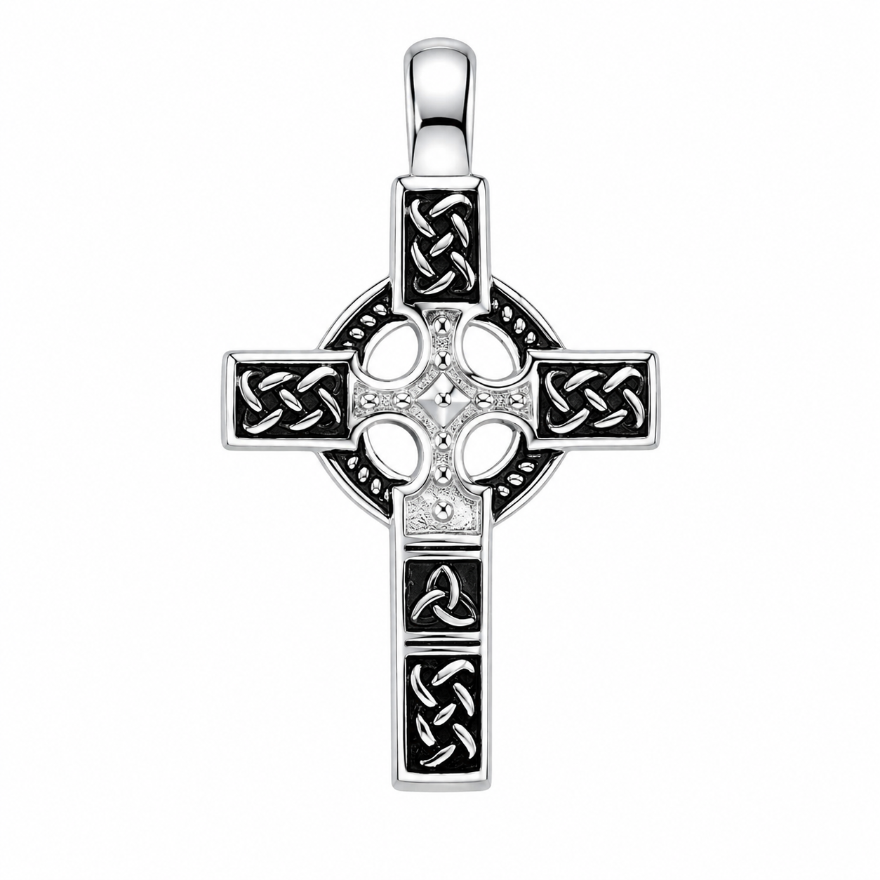 Stainless Steel Celtic Knot Cross Christian Irish Charm Pendant