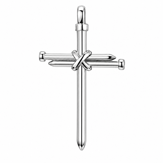 Stainless Steel Christian Cross Jesus Nail Simple Charm Pendant