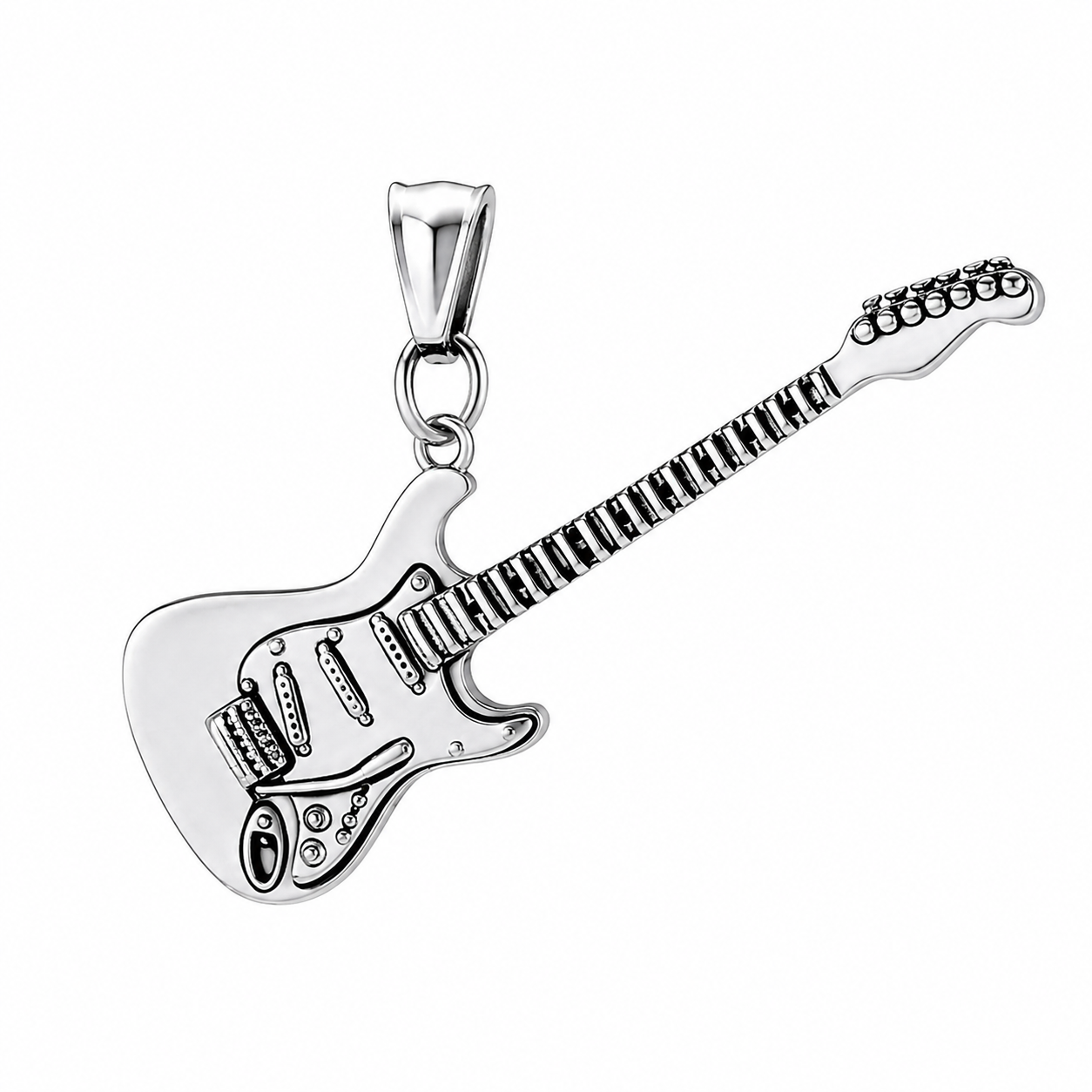 Stainless Steel Guitar Rock & Roll Music Charm Pendant