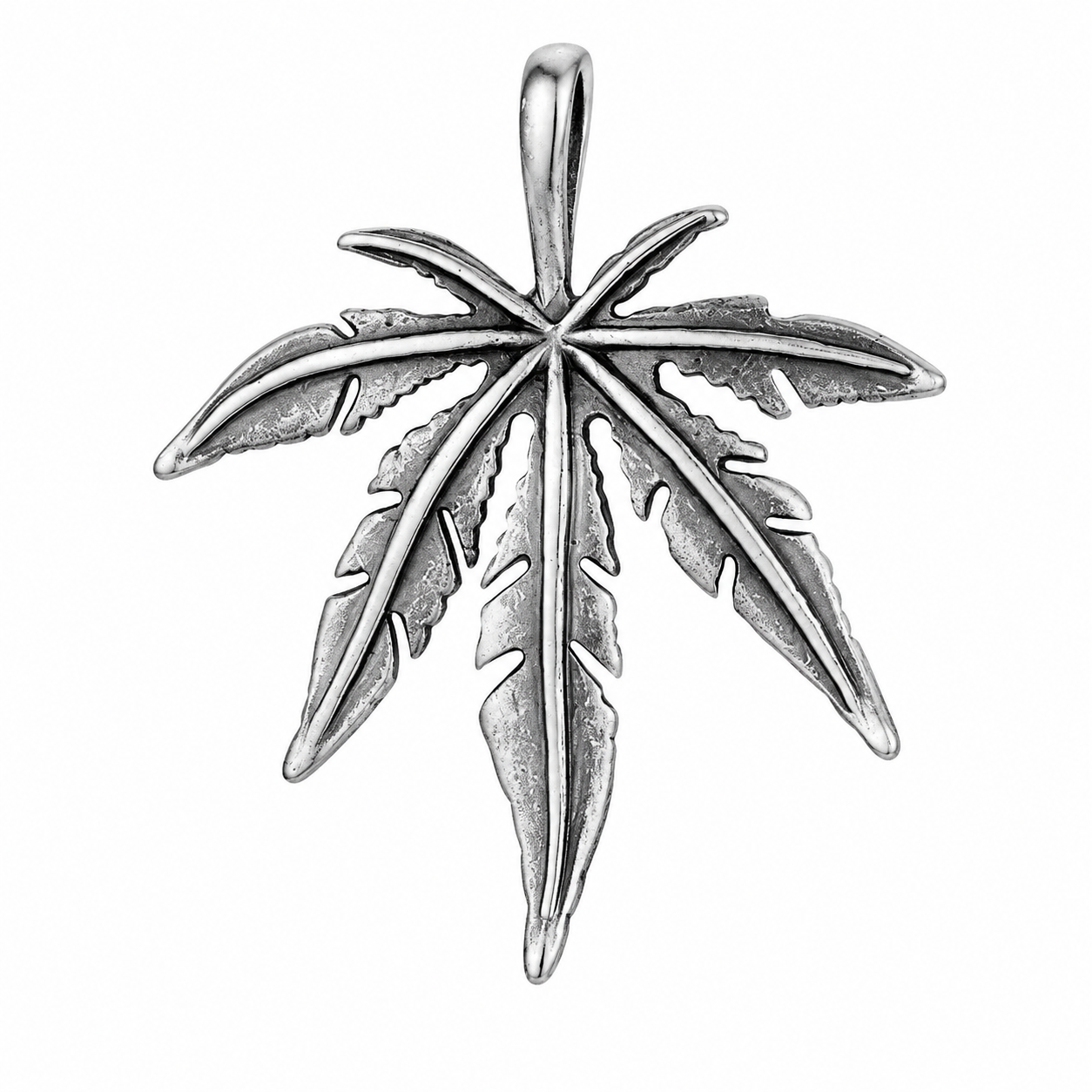 Stainless Steel Marijuana Leaf Pot Weed Cannabis Bud Charm Pendant