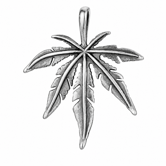Stainless Steel Marijuana Leaf Pot Weed Cannabis Bud Charm Pendant