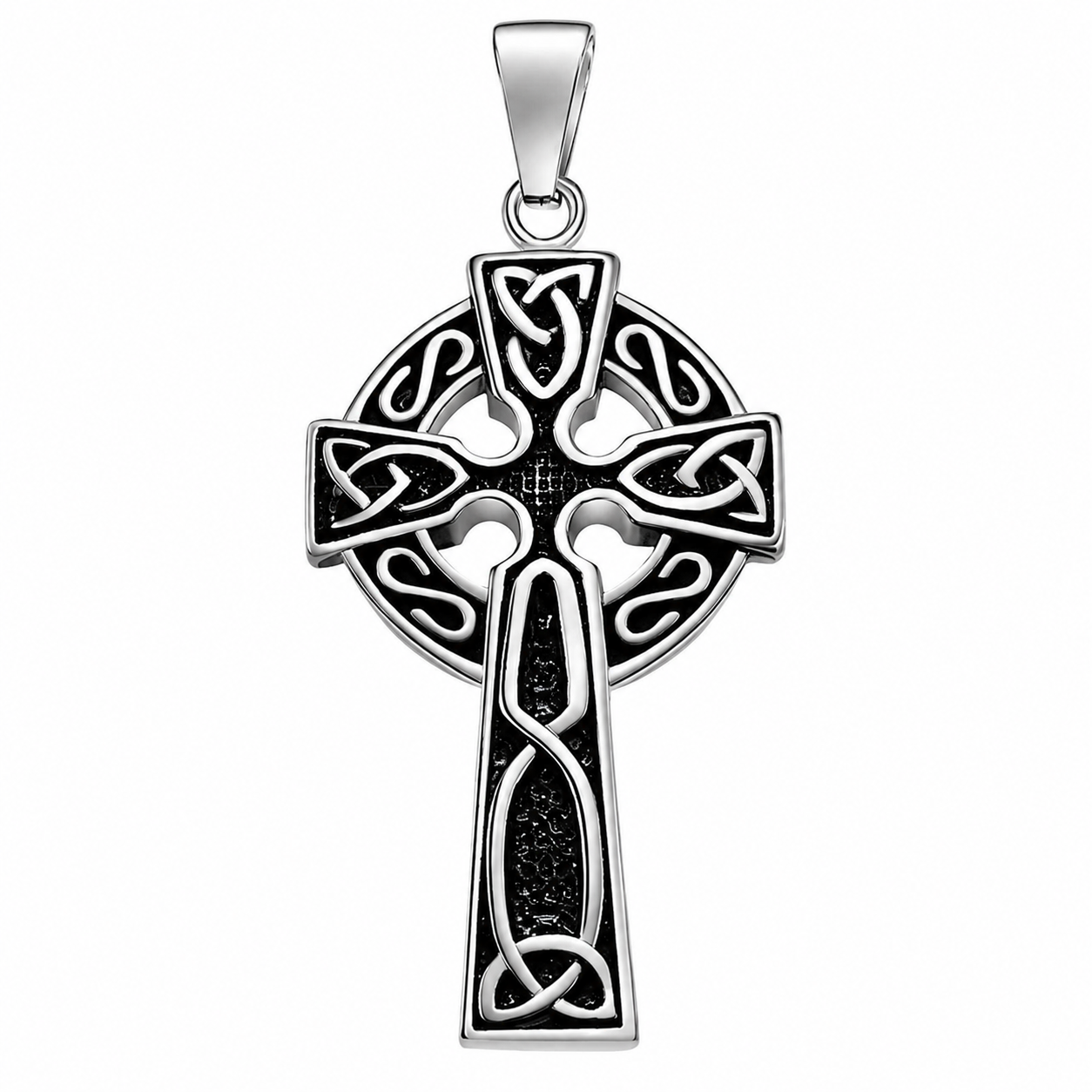 Stainless Steel Celtic Knot Cross Christian Irish Charm Pendant