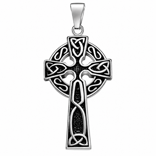 Stainless Steel Celtic Knot Cross Christian Irish Charm Pendant