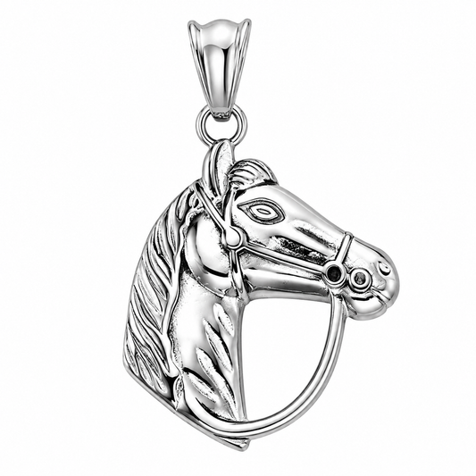 Stainless Steel Horse Rancher Cattle Good Luck Charm Pendant