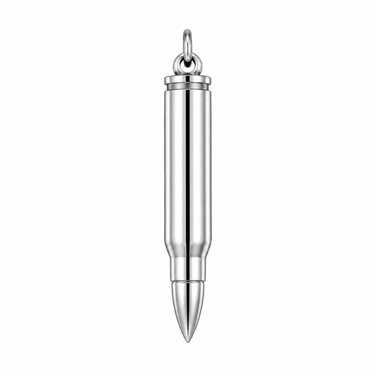 Stainless Steel Bullet Shell Casing Ammo Gun Rifle Marksmen Pendant