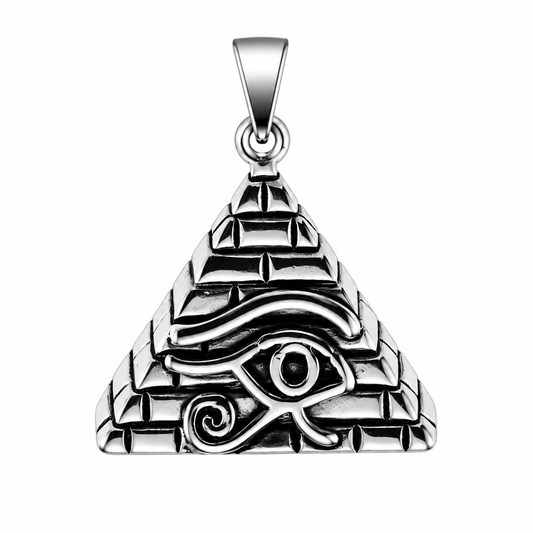 Stainless Steel Pyramid Eye of Horus Egyptian Charm Pendant